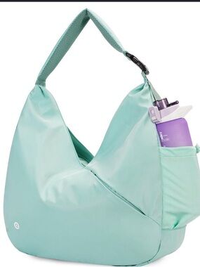 Mint Green Women's Hobo Shoulder Bag with Side Bottle Pocket workout bag